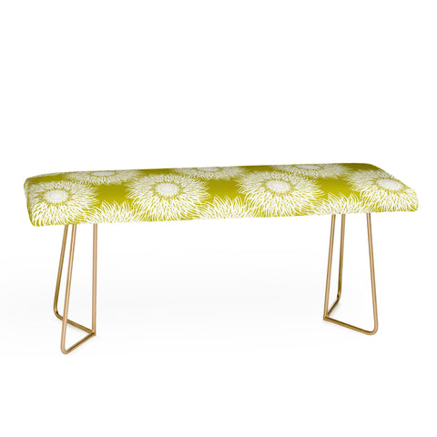 Lisa Argyropoulos Sunflowers and Chartreuse Bench