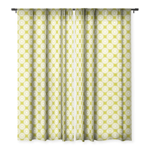Lisa Argyropoulos Sunflowers and Chartreuse Sheer Window Curtain