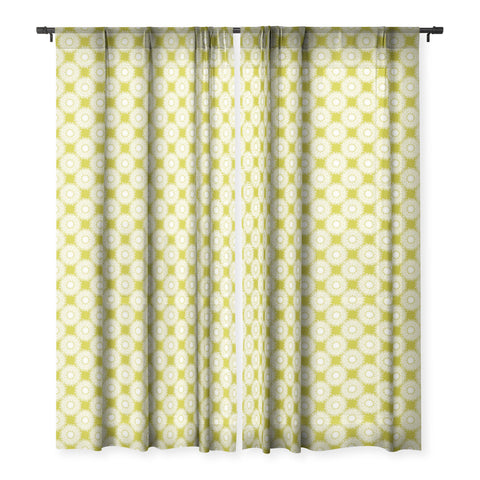 Lisa Argyropoulos Sunflowers and Chartreuse Sheer Window Curtain