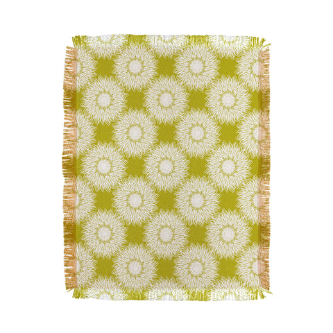 Lisa Argyropoulos Sunflowers and Chartreuse Throw Blanket