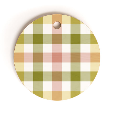 Lisa Argyropoulos Sweet Harvest Plaid Cutting Board Round
