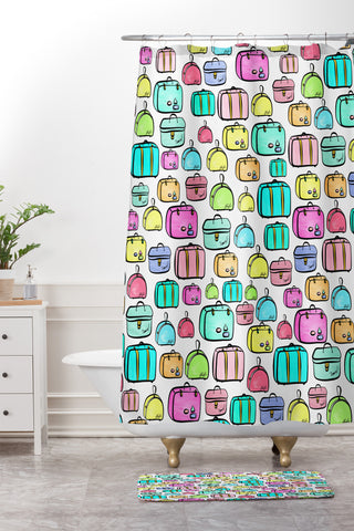 Lisa Argyropoulos Travelers Pastel Shower Curtain And Mat