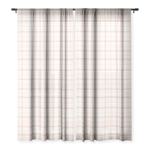 Lisa Argyropoulos Warmly Blushed Plaid Sheer Window Curtain