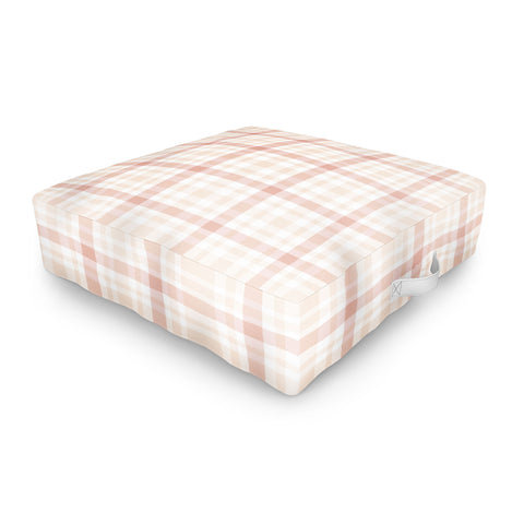 Lisa Argyropoulos Warmly Blushed Plaid Outdoor Floor Cushion