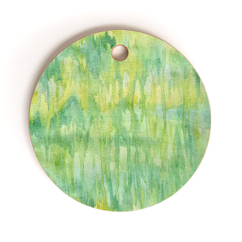 Lisa Argyropoulos Watercolor Greenery Cutting Board Round