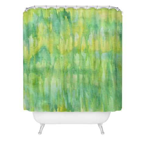Lisa Argyropoulos Watercolor Greenery Shower Curtain