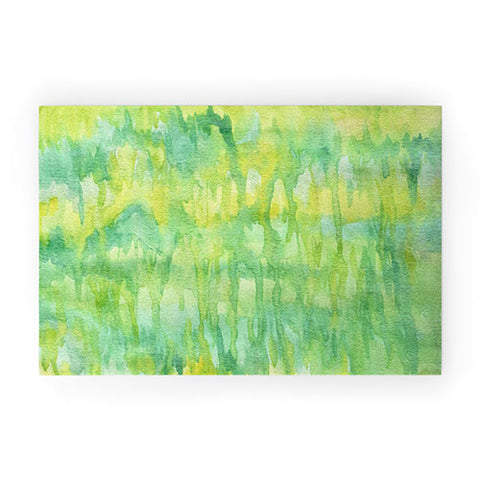 Lisa Argyropoulos Watercolor Greenery Welcome Mat