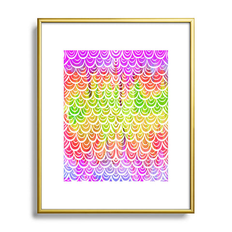 Lisa Argyropoulos Watercolor Rainbow Mermaid Metal Framed Art Print