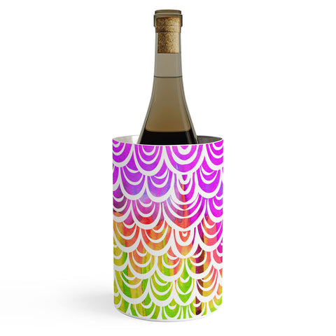 Lisa Argyropoulos Watercolor Rainbow Mermaid Wine Chiller