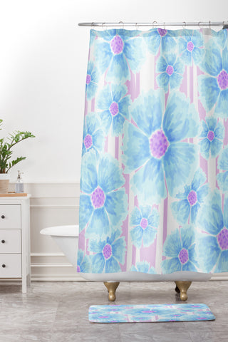 Lisa Argyropoulos Watercolor Spring Shower Curtain And Mat