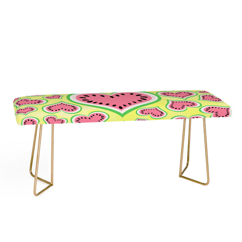 Lisa Argyropoulos Watermelon Love Sunny Yellow Bench