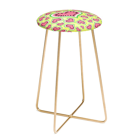 Lisa Argyropoulos Watermelon Love Sunny Yellow Counter Stool