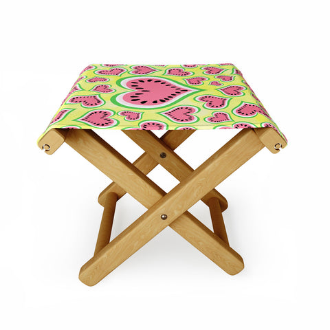 Lisa Argyropoulos Watermelon Love Sunny Yellow Folding Stool