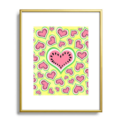 Lisa Argyropoulos Watermelon Love Sunny Yellow Metal Framed Art Print