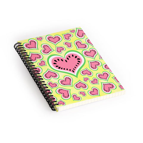 Lisa Argyropoulos Watermelon Love Sunny Yellow Spiral Notebook