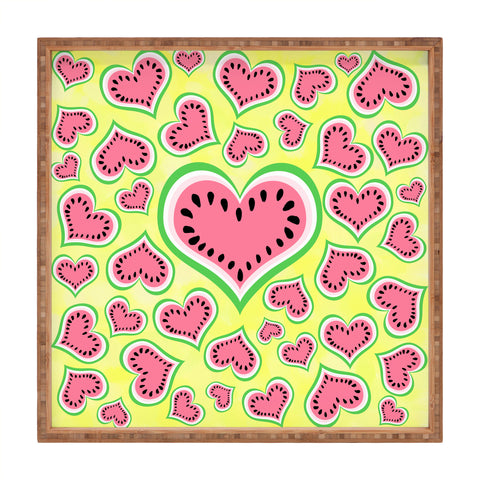 Lisa Argyropoulos Watermelon Love Sunny Yellow Square Tray