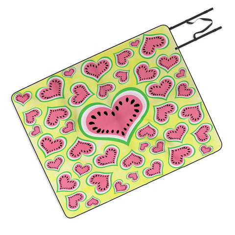 Lisa Argyropoulos Watermelon Love Sunny Yellow Picnic Blanket