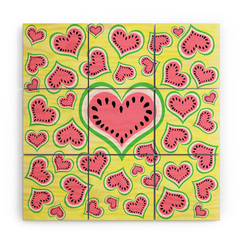 Lisa Argyropoulos Watermelon Love Sunny Yellow Wood Wall Mural