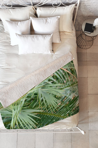 Lisa Argyropoulos Whispered Fronds Fleece Throw Blanket