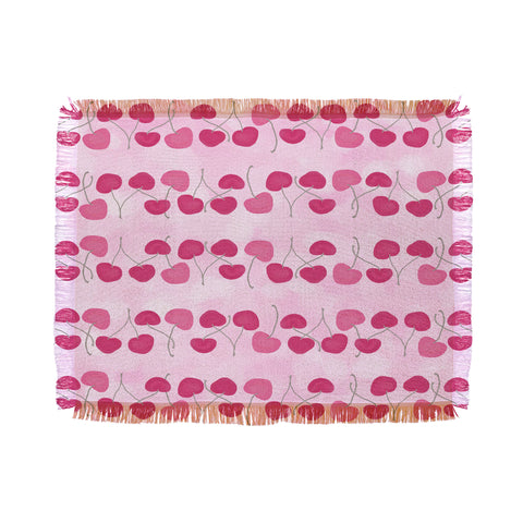 Lisa Argyropoulos Wild Cherry Stripes Throw Blanket
