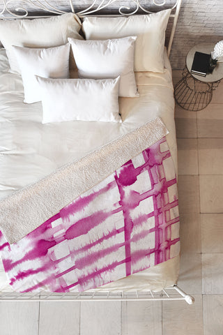 Lisa Argyropoulos Wild Magenta Fleece Throw Blanket