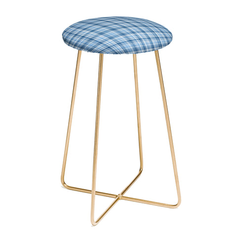 Lisa Argyropoulos Winter Blue Plaid Counter Stool