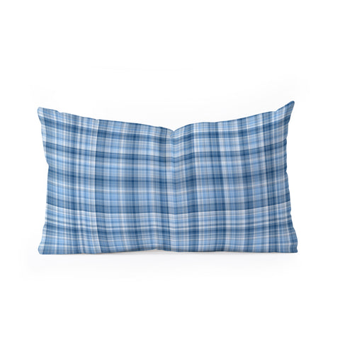 Lisa Argyropoulos Winter Blue Plaid Oblong Throw Pillow