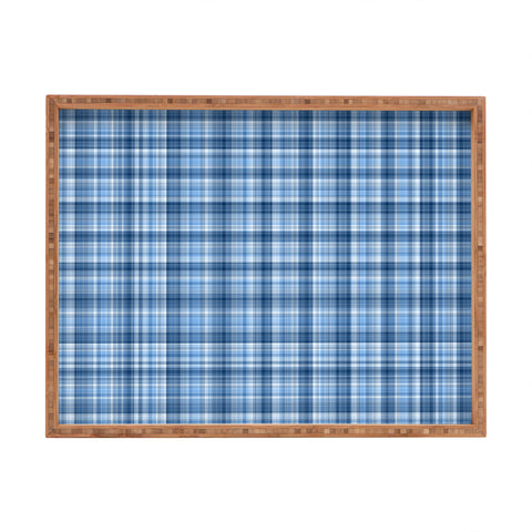 Lisa Argyropoulos Winter Blue Plaid Rectangular Tray