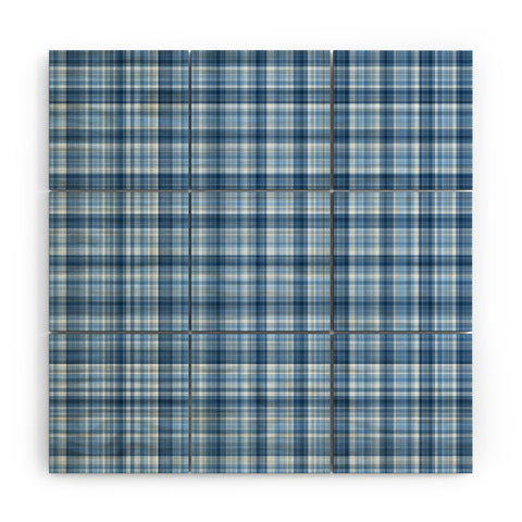 Lisa Argyropoulos Winter Blue Plaid Wood Wall Mural