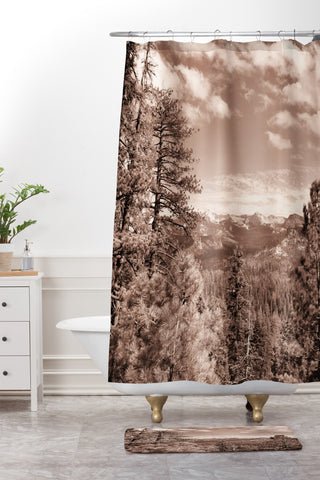 Lisa Argyropoulos Yosemite View Warm Sepia Shower Curtain And Mat