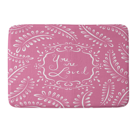 Lisa Argyropoulos You Are Loved Blush Memory Foam Bath Mat