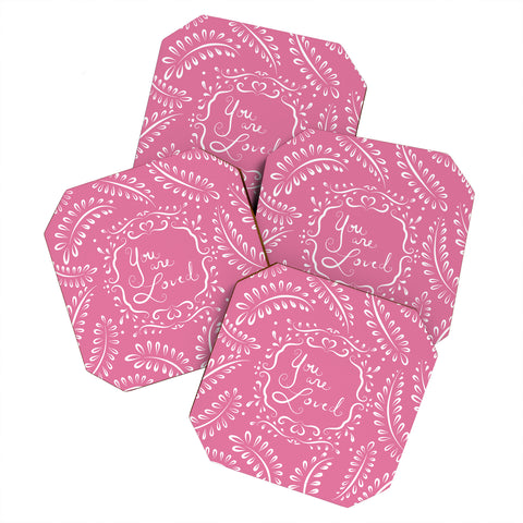 Lisa Argyropoulos You Are Loved Blush Coaster Set