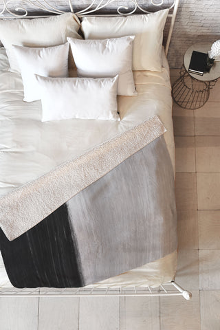 Little Arrow Design Co Anahita in grey Fleece Throw Blanket