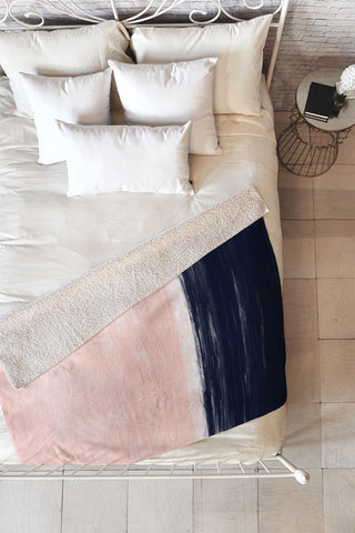 Little Arrow Design Co Anahita in pink and blue Fleece Throw Blanket
