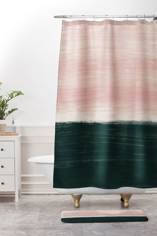 Little Arrow Design Co Anahita in pink Shower Curtain And Mat