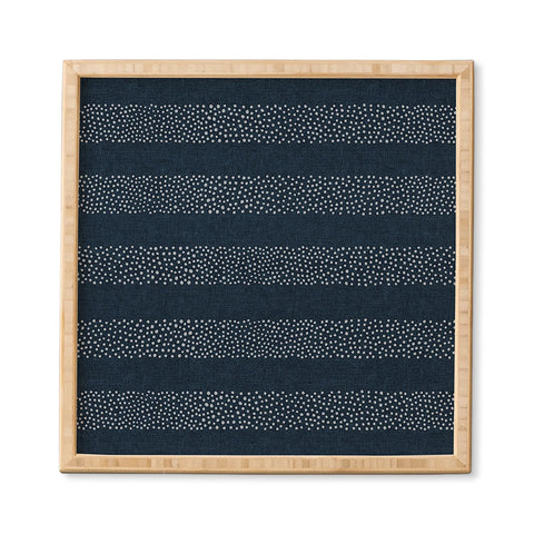 Little Arrow Design Co angrand stipple stripes navy Framed Wall Art
