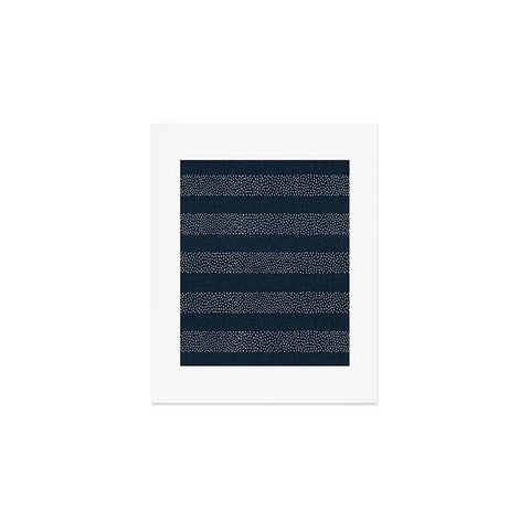 Little Arrow Design Co angrand stipple stripes navy Art Print