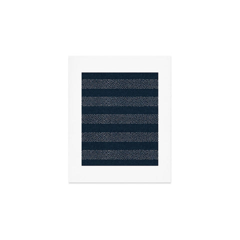 Little Arrow Design Co angrand stipple stripes navy Art Print