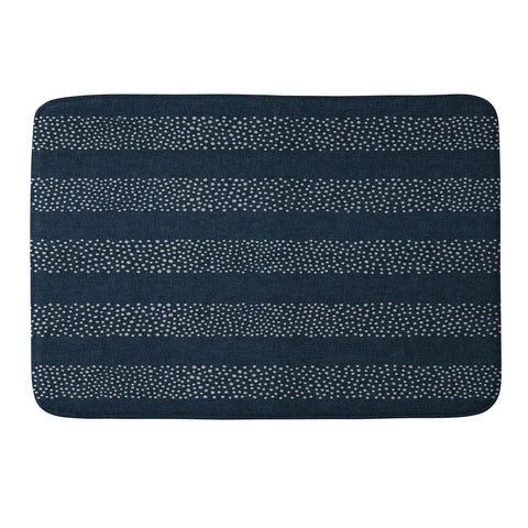 Little Arrow Design Co angrand stipple stripes navy Memory Foam Bath Mat