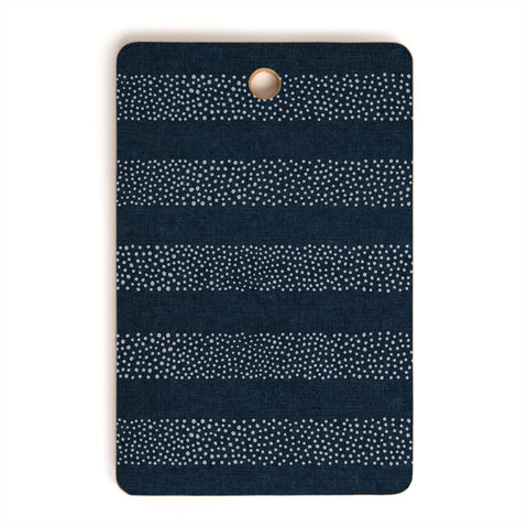 Little Arrow Design Co angrand stipple stripes navy Cutting Board Rectangle