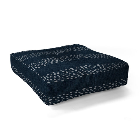 Little Arrow Design Co angrand stipple stripes navy Floor Pillow Square