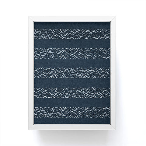 Little Arrow Design Co angrand stipple stripes navy Framed Mini Art Print