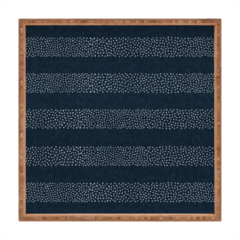 Little Arrow Design Co angrand stipple stripes navy Square Tray