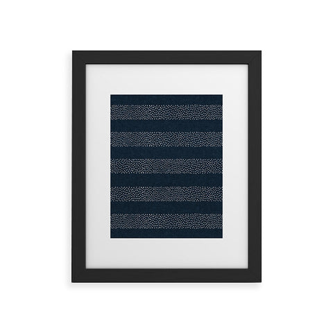 Little Arrow Design Co angrand stipple stripes navy Framed Art Print