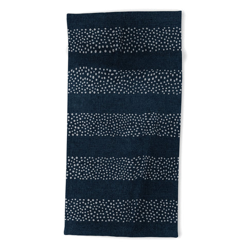 Little Arrow Design Co angrand stipple stripes navy Beach Towel