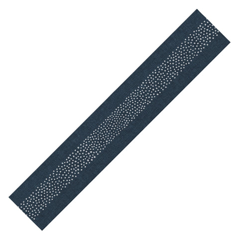 Little Arrow Design Co angrand stipple stripes navy Table Runner