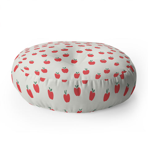Little Arrow Design Co apple picking on cream Floor Pillow Round