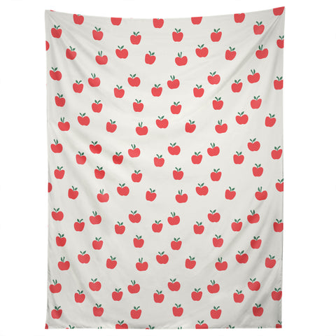 Little Arrow Design Co apple picking on cream Tapestry