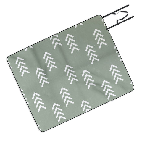 Little Arrow Design Co arcadia arrows sage Picnic Blanket
