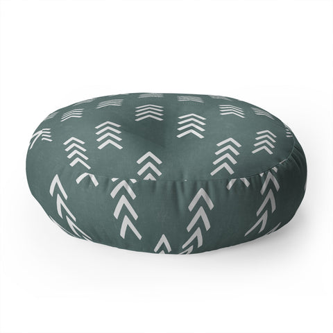 Little Arrow Design Co arcadia arrows teal Floor Pillow Round